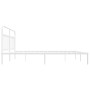 Estructura cama sin colchón con cabecero metal blanco 193x203cm