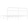 Estructura cama sin colchón con cabecero metal blanco 193x203cm