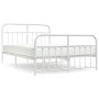Estructura cama sin colchón con estribo metal blanco 135x190 cm