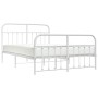 Estructura cama sin colchón con estribo metal blanco 135x190 cm