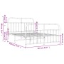 Estructura cama sin colchón con estribo metal blanco 135x190 cm