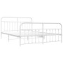 Estructura cama sin colchón con estribo metal blanco 183x213 cm