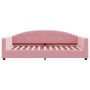 Sofá cama con colchón terciopelo rosa 100x200 cm