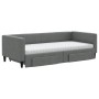 Sofá cama nido con cajones tela gris oscuro 90x190 cm
