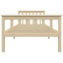 Estructura de cama sin colchón madera pino natural 100x200 cm