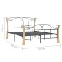 Estructura de cama sin colchón metal negro 120x200 cm