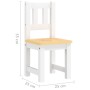 Mesa y sillas infantiles 4 piezas MDF blanco y beige