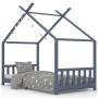 Estructura de cama infantil madera maciza pino gris 90x200 cm