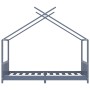 Estructura de cama infantil madera maciza pino gris 90x200 cm