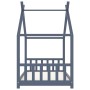 Estructura de cama infantil madera maciza pino gris 90x200 cm