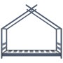 Estructura de cama infantil madera maciza pino gris 80x160 cm