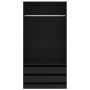 Armario de madera contrachapada negro 100x50x200 cm
