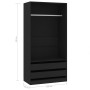Armario de madera contrachapada negro 100x50x200 cm