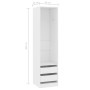 Armario con cajones de madera contrachapada blanco 50x50x200 cm