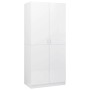 Armario de madera contrachapada blanco brillo 80x52x180 cm