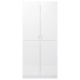 Armario de madera contrachapada blanco brillo 80x52x180 cm