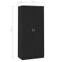 Armario de madera contrachapada negro 90x52x200 cm