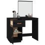Mesa tocador de madera maciza de pino negra 95x50x134 cm