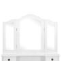 Juego de tocador y taburete madera paulownia blanco 80x69x141cm
