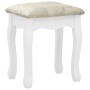 Juego de tocador y taburete madera paulownia blanco 80x69x141cm