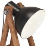 Lámpara de pie 3 pzas madera maciza de mango negro E27