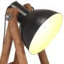 Lámpara de pie 3 pzas madera maciza de mango negro E27