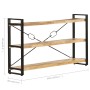Estantería de 3 niveles madera maciza de mango 140x30x80 cm