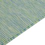Alfombra de exterior de tejido plano turquesa 80x250 cm