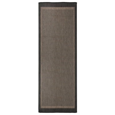 Alfombra de exterior de tejido plano marrón oscuro 80x250 cm