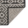 Alfombra de exterior de tejido plano rayas negras 80x250 cm