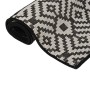 Alfombra de exterior de tejido plano rayas negras 80x250 cm