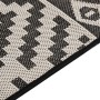 Alfombra de exterior de tejido plano rayas negras 80x250 cm