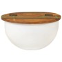 Mesa de centro de madera maciza reciclada blanca 50x27 cm