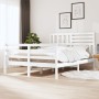 Estructura de cama sin colchón madera maciza blanco 140x200 cm