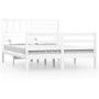 Estructura de cama sin colchón madera maciza blanco 140x200 cm