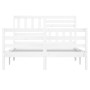 Estructura de cama sin colchón madera maciza blanco 140x200 cm