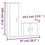 Set de muebles de TV 2 pzas madera contrachapada blanco brillo