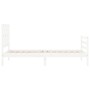 Estructura de cama con cabecero madera maciza blanco 90x200 cm