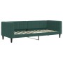Sofá cama con colchón terciopelo verde oscuro 80x200 cm