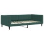 Sofá cama con colchón terciopelo verde oscuro 100x200 cm