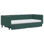Sofá cama nido con cajones terciopelo verde oscuro 90x200 cm