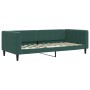 Sofá cama nido con cajones terciopelo verde oscuro 90x200 cm