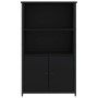 Aparador alto madera de ingeniería negro 62x32x103,5 cm
