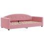 Sofá cama nido con colchón terciopelo rosa 90x200 cm