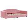 Sofá cama nido con colchón terciopelo rosa 100x200 cm