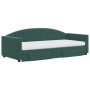 Sofá cama nido con cajones terciopelo verde oscuro 90x200 cm
