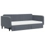 Sofá cama nido con cajones terciopelo gris oscuro 100x200 cm