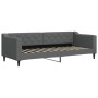 Sofá cama con colchón tela gris oscuro 80x200 cm