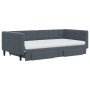 Sofá cama nido con cajones terciopelo gris oscuro 100x200 cm