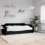 Sofá cama con colchón tela negro 80x200 cm